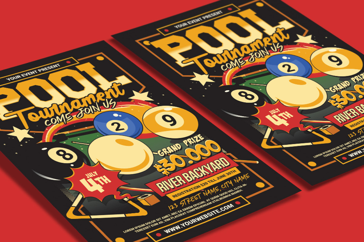 Billiard Tournament Flyer Template, a Flyer Template by Muhamad Iqbal hidayat (Photo 3 of 4)