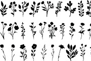 Wildflowers Silhouette - Vector AI, an Object Graphic by DesignBTF (Thumbnail 2 of 7)