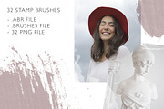 32 Stamp brushes Photoshop/Procreate, a Brush Add-On by Andreen (Thumbnail 4 of 6)