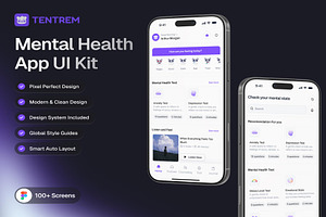 Tentrem - Mental Health App UI Kit, an UI Kit Template by Lumina_ui_ux202