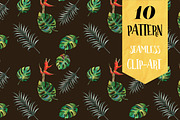 Tropical Leaves Watercolor, a Pattern Graphic by Planolla (Thumbnail 4 of 5)