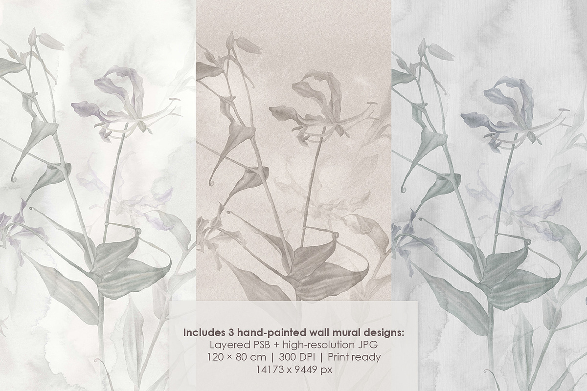 Glorioza floral wall mural, a Wallpaper Graphic by Timofi Art (Photo 2 of 18)