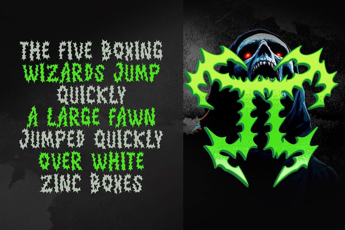 Cimmerian Blackmetal Liggature Font, a Blackletter Font by dansdesign (Photo 12 of 12)