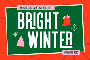 Bright Winter Sans Serif Christmas, a Sans Serif Font by Vadovastd