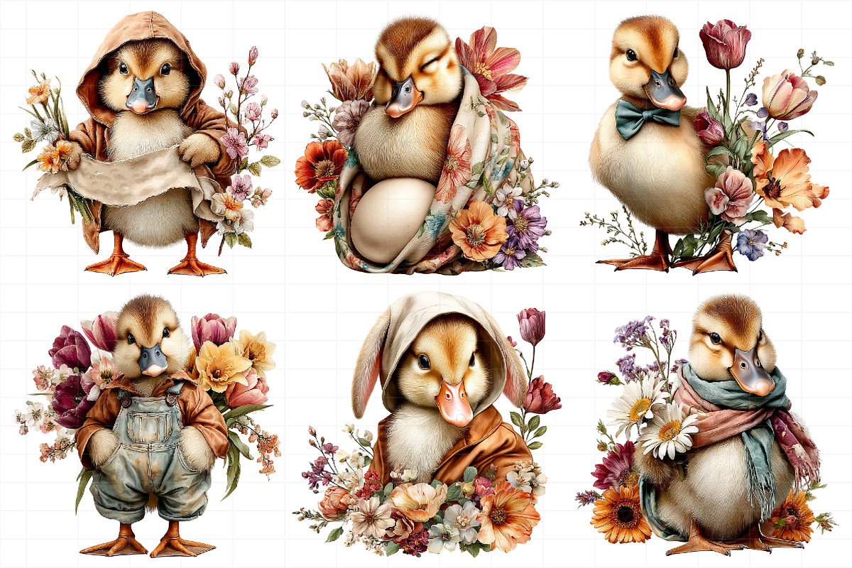 Cute Easter Ducks Clipart, an Illustration by Daily.Designs (Photo 7 of 8)