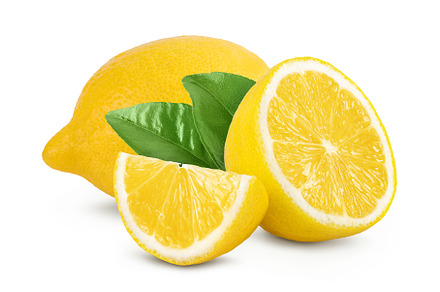 Ripe lemon half and slice isolated, a Food & Drink Photo by NataPhoto