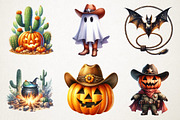 Retro Halloween Western Clipart, an Illustration by RobertsArt (Thumbnail 6 of 7)
