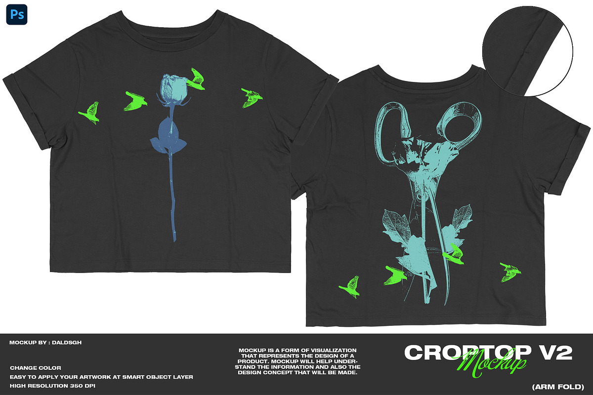Croptop V2 - Mockup, a Shirt Mockup by DaldSgh (Photo 1 of 10)