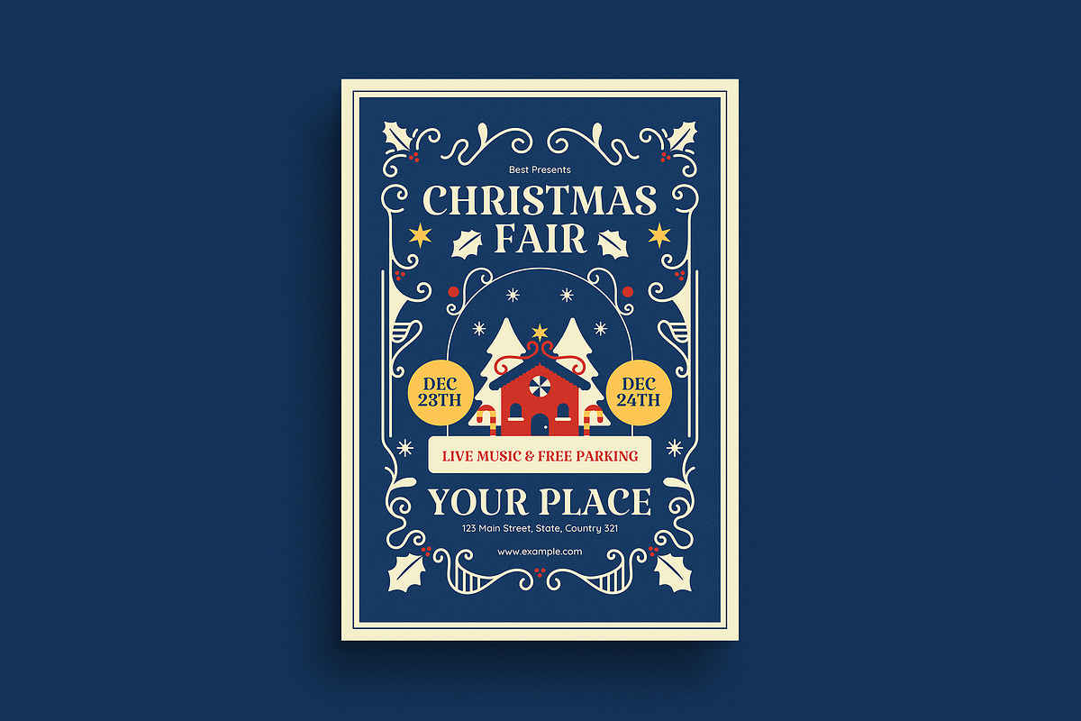 Retro Christmas Fair Event Flyer