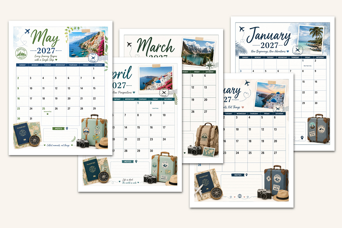 2027 Travel Planner, a Stationery Template by Designmela01 (Photo 3 of 5)