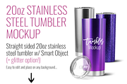 20oz Stainless Steel Straight Sided, a Product Mockup by SarahDesign (Thumbnail 7 of 8)