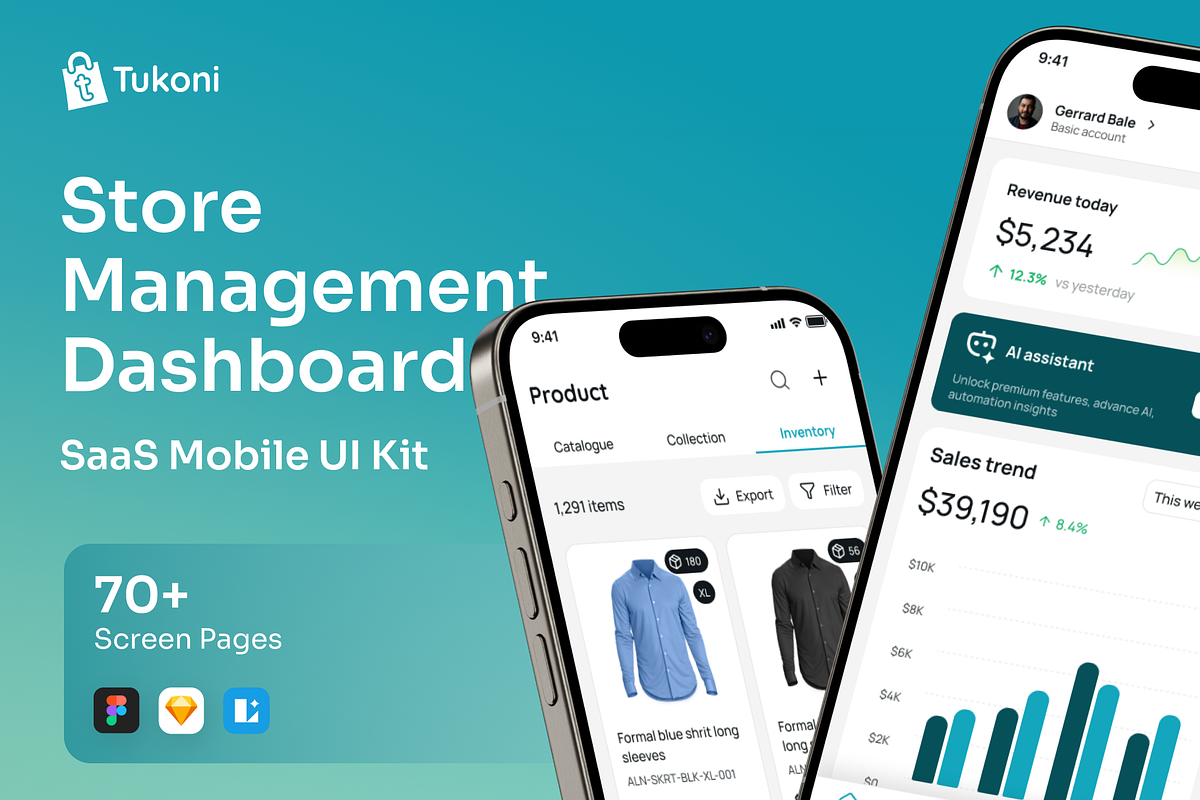 Tukoni - SAAS Store Management Mobil, an UI Kit Template by Agensip Design Agency (Photo 1 of 10)