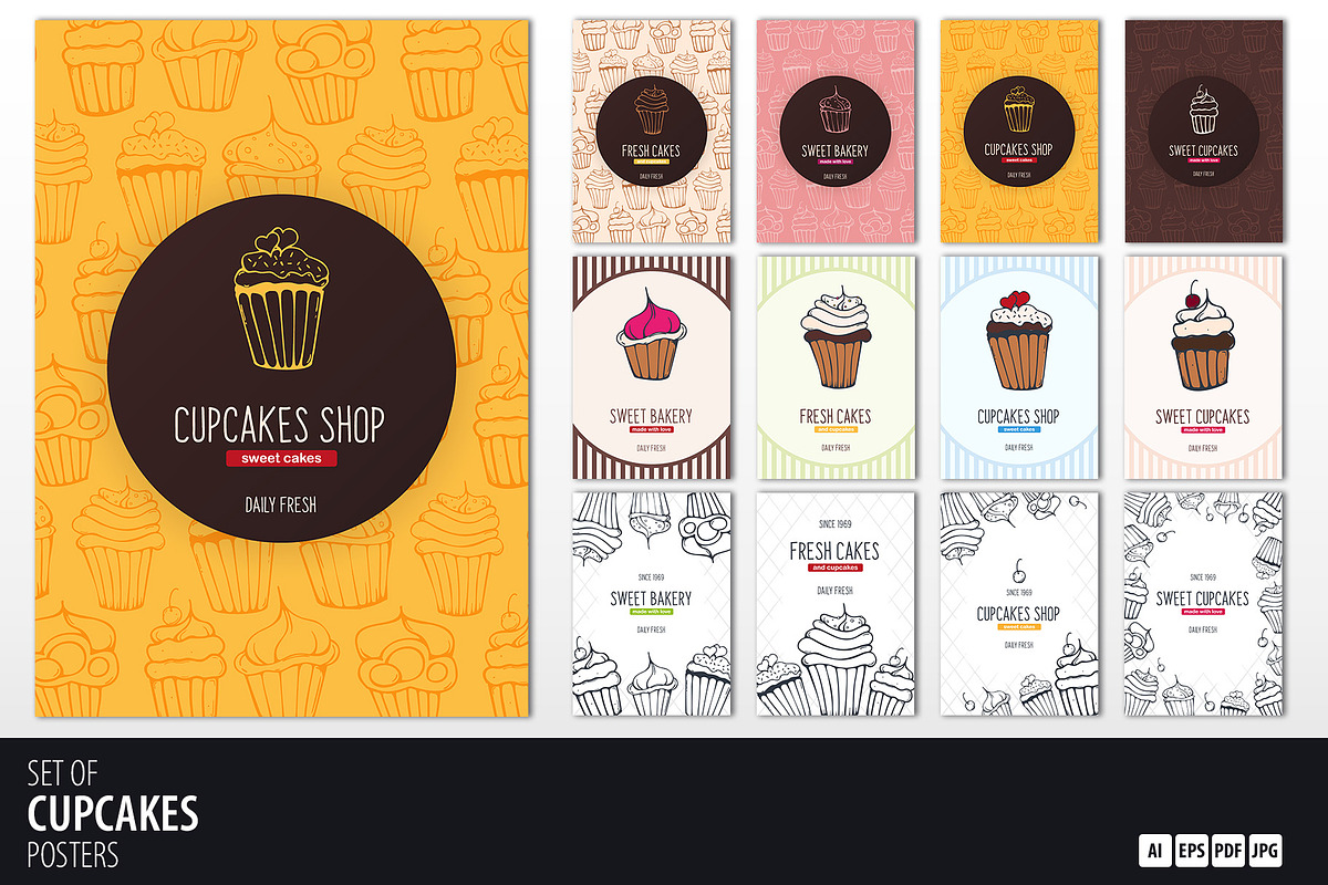 12 Cupcakes Posters, a Poster Template by Leo Edition (Photo 1 of 9)