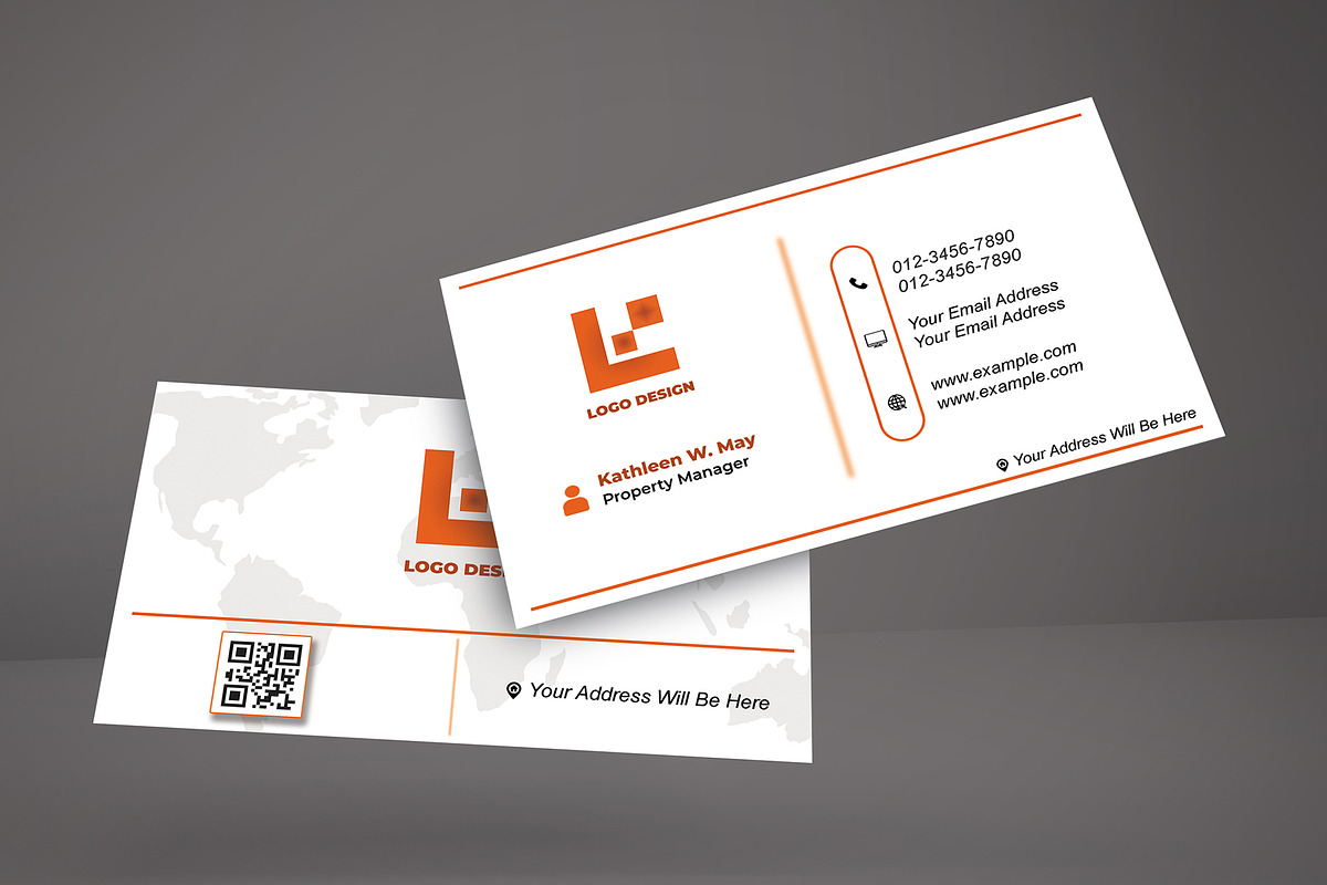 Monochrome Business Card PSD preview 3