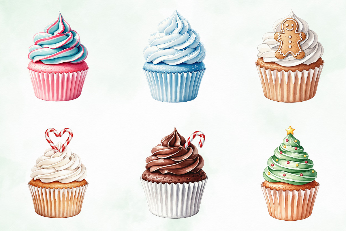 Christmas Cupcake Sublimation Bundle, an Illustration by Creative Art (Photo 3 of 9)