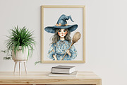 Watercolor Toile Witch Clipart Bundl, an Illustration by Libby Wishes (Thumbnail 6 of 7)