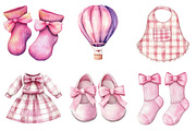 Burgundy Baby Girl Clipart, an Illustration by CitraGraphics (Thumbnail 3 of 5)