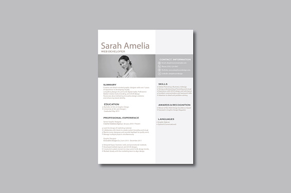 Resume minimalist Amelia preview 2