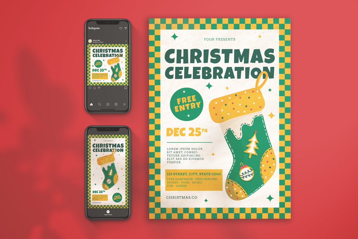 Christmas Celebration Flyer Set, a Flyer Template by KMZVR.Lab (Photo 1 of 6)