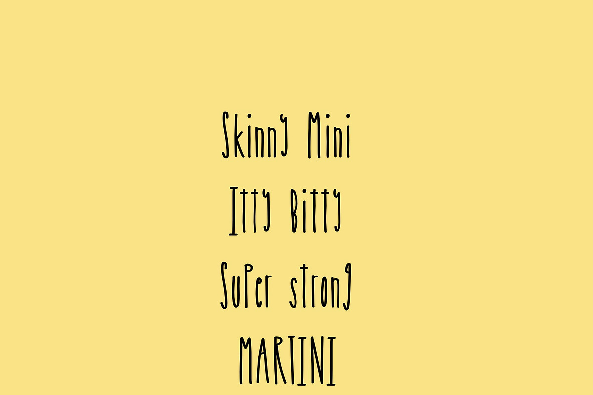 Skinny Mini Super Cute Font, a Sans Serif Font by Koko’s Creations