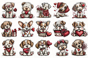 Whimsical Valentine Dog Clipart, an Illustration by OK Design (Thumbnail 3 of 6)