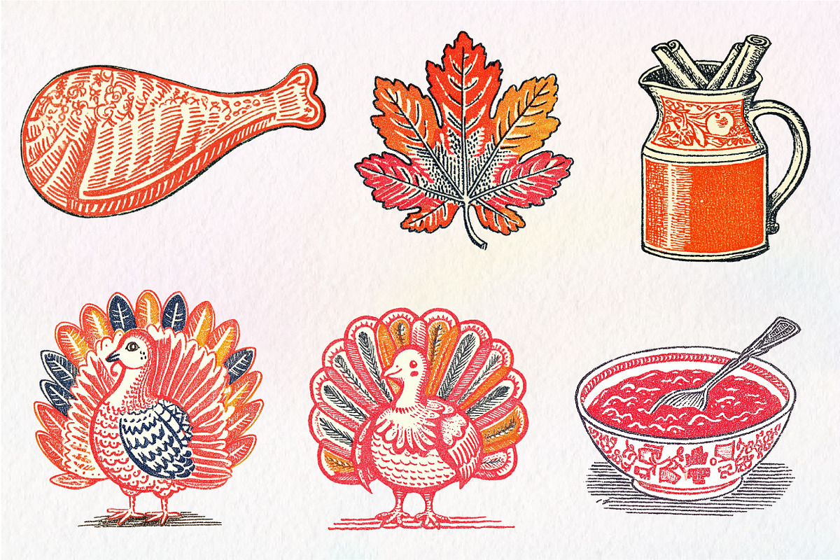 Hand Drawn Thanksgiving Clipart PNG, an Illustration by Dream Creation (Photo 5 of 7)