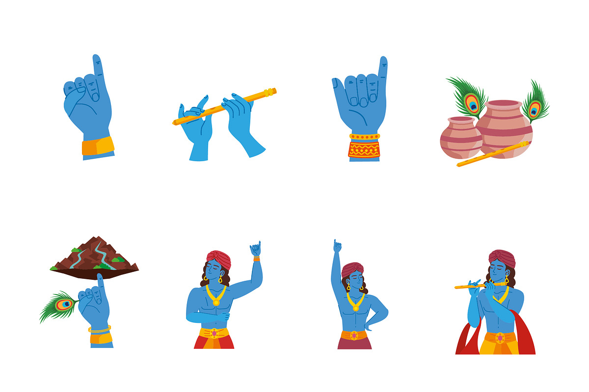 Govardhan Puja Illustration Set