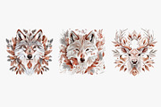Winter Christmas Animals Birds Leave, an Illustration by CreationArt (Thumbnail 2 of 5)