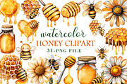 Watercolor Honey Clipart, an Illustration by Libby Wishes (Thumbnail 1 of 5)