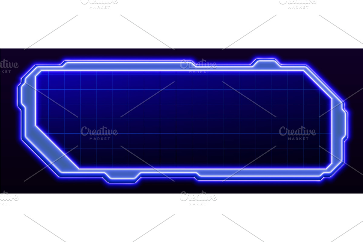 Neon purple HUD frame with grid, a Technology Illustration by art PVP - market