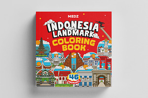 Indonesia Landmark Coloring Book, an Education Illustration by MEDZ