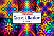 Geometric Rainbow Patterns, a Pattern Graphic by Printable Treasure (Thumbnail 1 of 5)