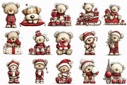 Christmas Teddy Bear Clipart, an Illustration by Libby Wishes (Thumbnail 7 of 7)