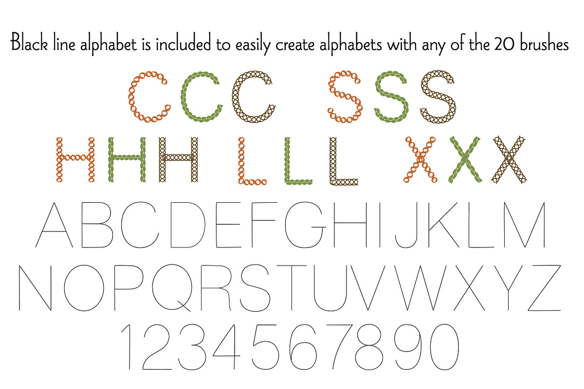 Stitched Alphabet and Brushes, a Brush Add-On by Melissa Held Designs (Photo 3 of 4)