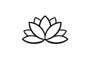 Lotus Flower Vector Icon Bundle, an Illustration by yasushie (Thumbnail 29 of 51)