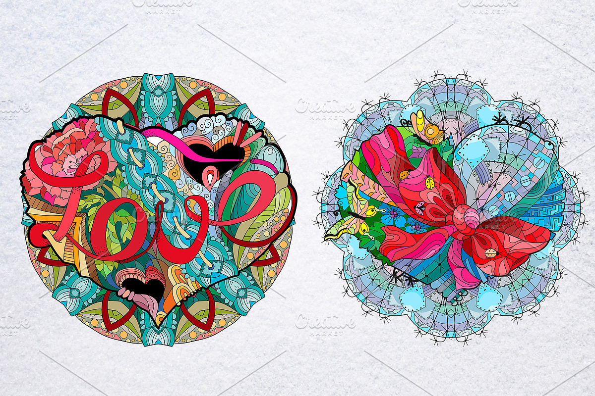 Hearts zentangle 2, a Decorative Illustration by Watercolor fantasy (Photo 7 of 8)