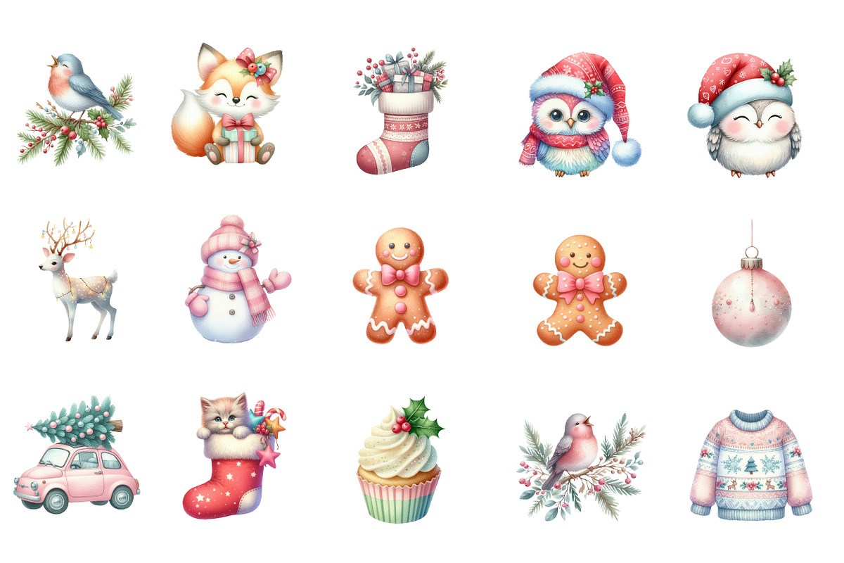 Cute Christmas clipart, an Illustration by Designworld (Photo 3 of 6)