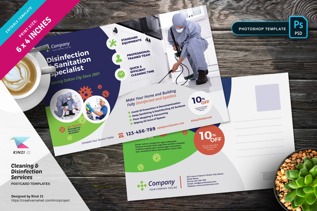 Cleaning & Disinfection Postcard, a Card Template by kinzi21 (Photo 1 of 3)
