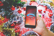 Christmas & New Year Mock-Up #8, an iPhone Mockup by EmilGuseinov (Thumbnail 1 of 2)
