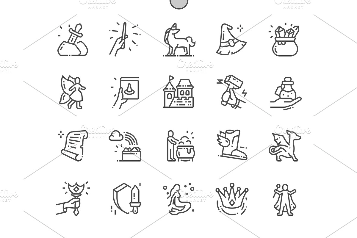 Fantasy 2 Line Icons, an Outline Icon by Palau