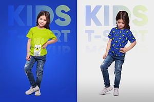 Kids Girl T-Shirt PSD Mockups Vol1.2