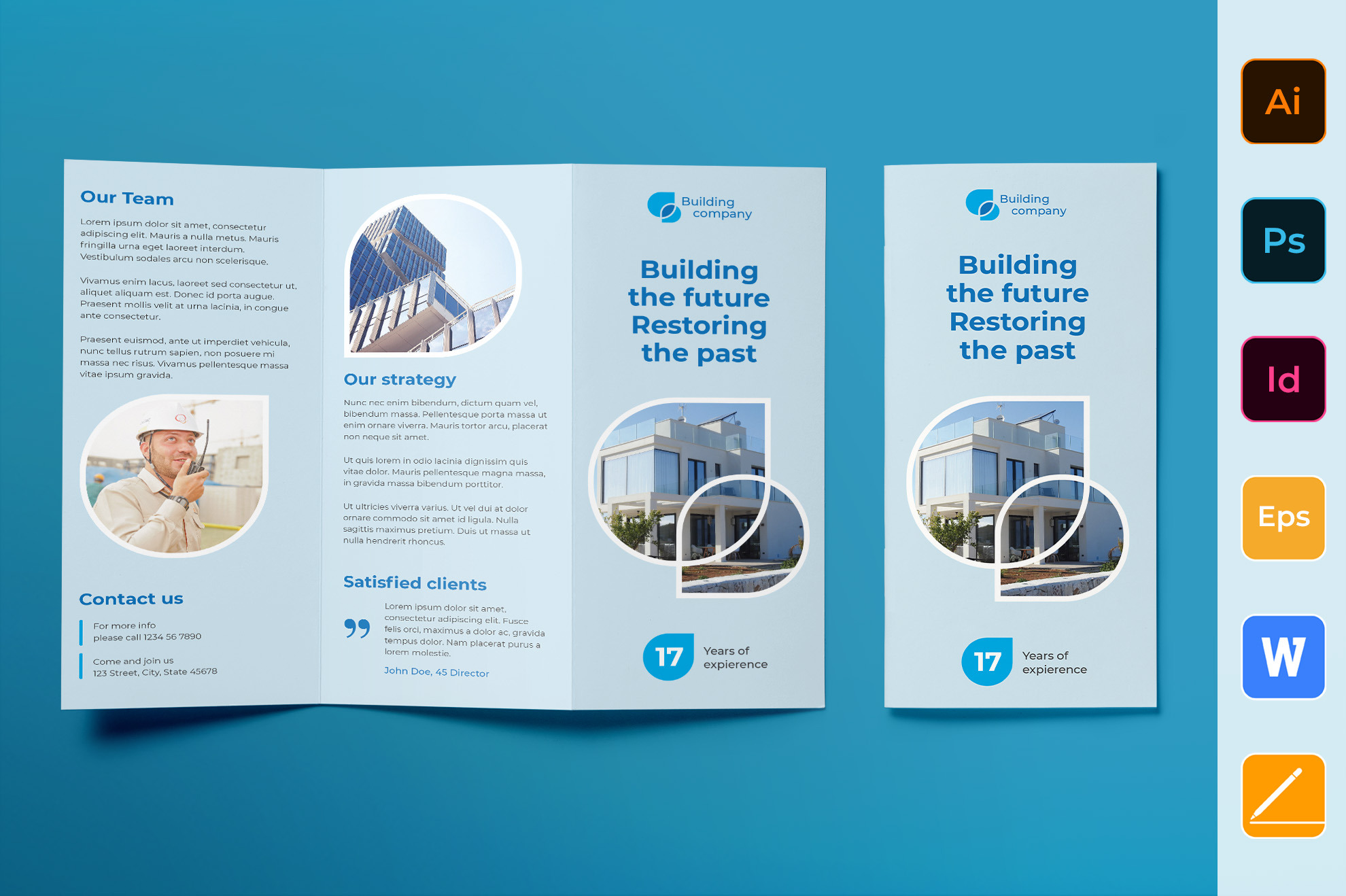 Building Company Brochure Trifold, a Brochure Template by TemplatesNow!