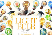 Light Bulb Clipart, Vintage Bulb PNG, an Object Illustration by BrushstrokeArtGB (Thumbnail 1 of 9)