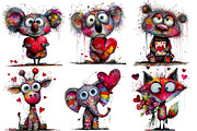 Valentines Animals Clipart, an Illustration by Designworld (Thumbnail 2 of 4)