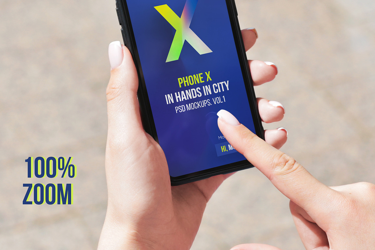iPhone X in Hands City PSD Mockups, a Product Mockup by Hi, Mock-Up! (Photo 2 of 17)
