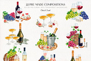 Wine Stories watercolor illustration, a Food Illustration by CrystalinaShop (Thumbnail 4 of 11)
