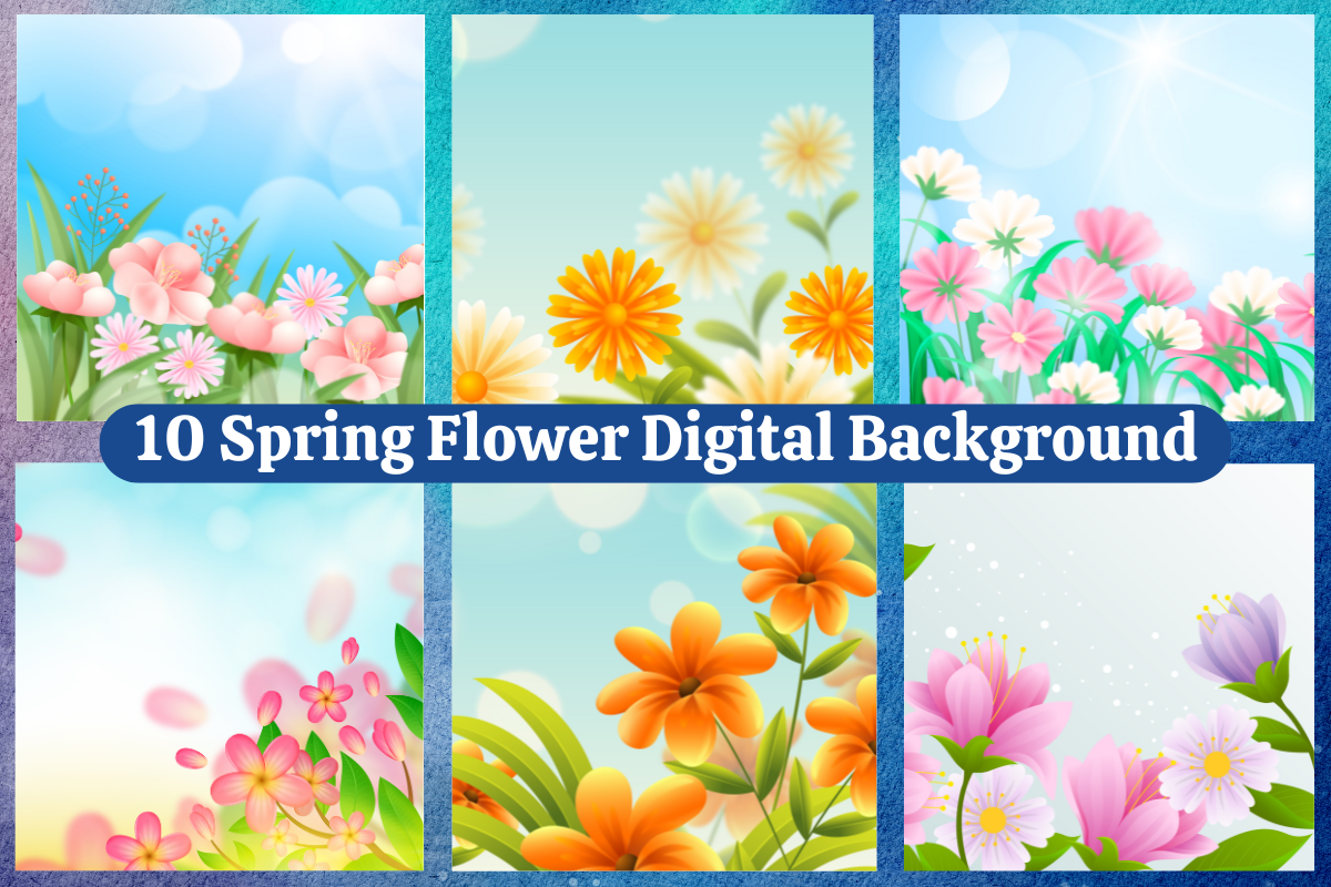 Spring Flower Digital Background, a Background Graphic by Daisy Doodle