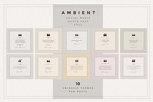 AMBIENT VOL2 Social Media quote pack