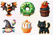 Watercolor Halloween Sweets Clipart, an Illustration by CreationArt (Thumbnail 3 of 6)