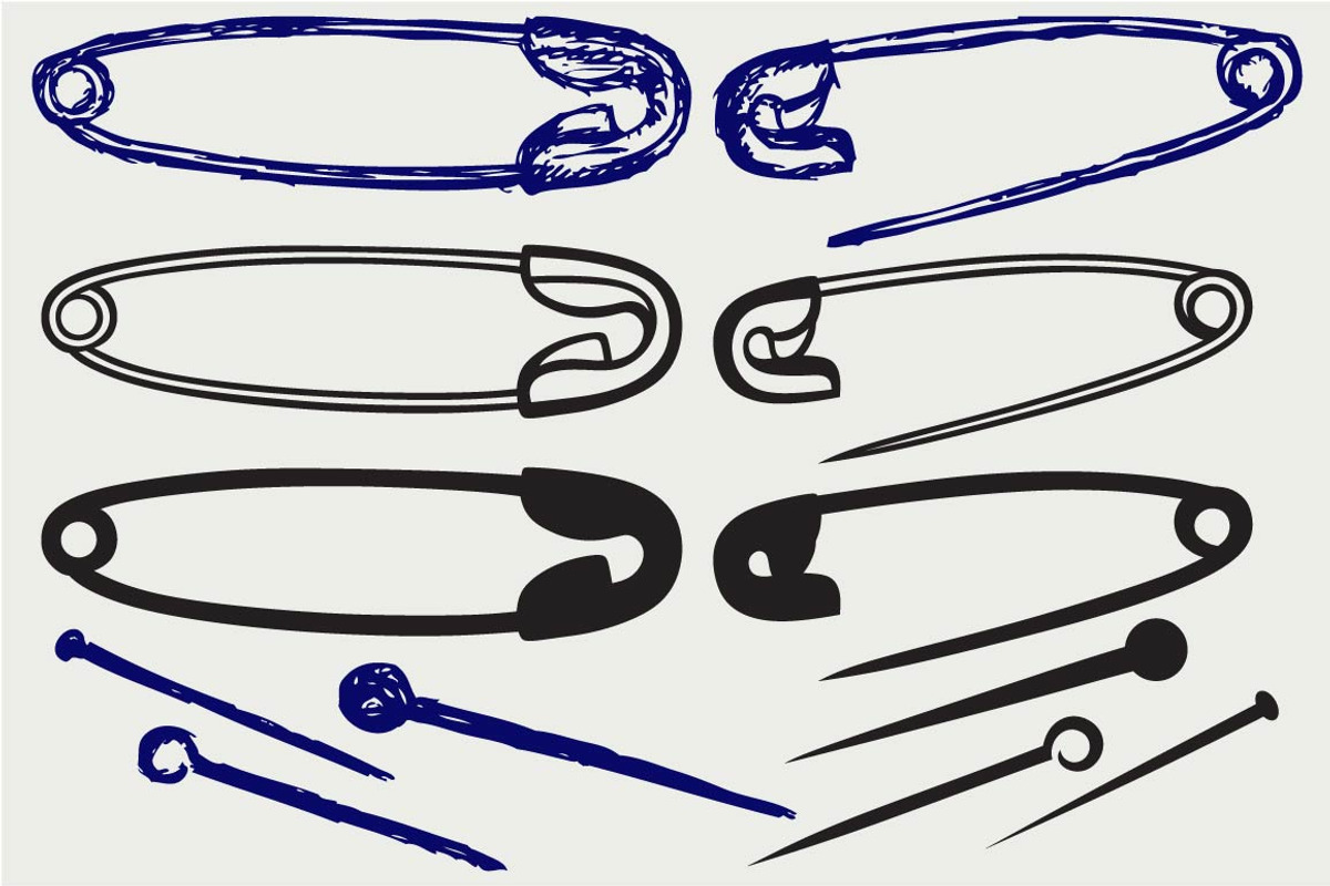 Safety pin SVG, an Outline Icon by LineworkStock